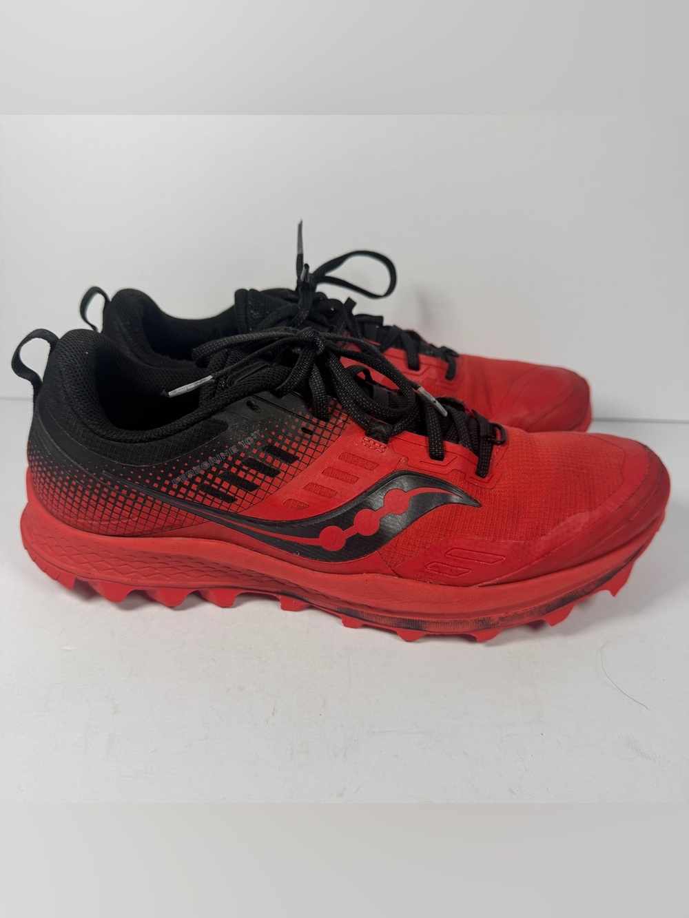 Saucony Peregrine 10 Trail Running Shoes Red Black Men’s 12